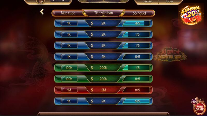 Giới thiệu game xì dách hoàng gia tại sunwin